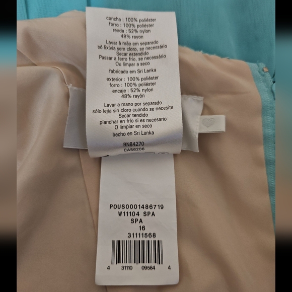 illusion v-neck lace and mesh gown size 16 - Picture 12 of 14